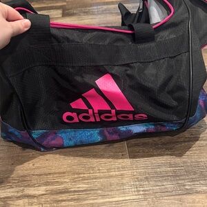 Adidas Women's Black and Pink Travel Bag